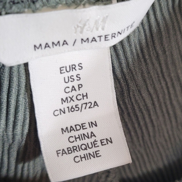 H&M Mama Wide Leg Maternity Pants Sage Green Size Small - Picture 3 of 5